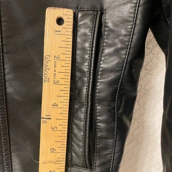 Calvin Klein Faux Leather Biker Jacket Men's Size Small - Picture 13 of 14